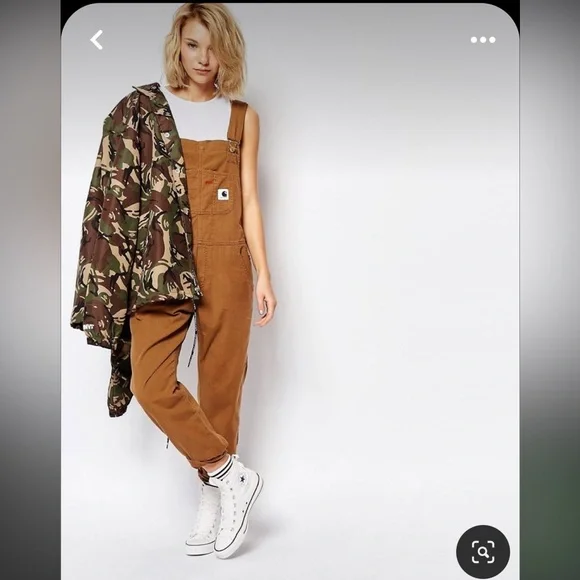 Carhartt WIP Bib Overalls - Dusty Hamilton Brown Size Small - Picture 4 of 9